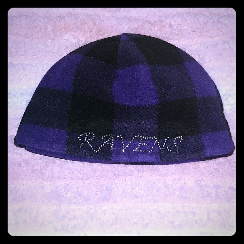 Purple and Black Ravens Beanie Hat